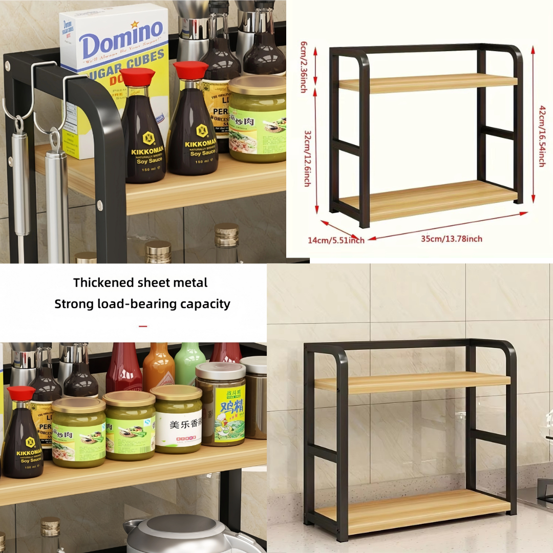 Stylish 2-Layer Kitchen Space-Saving Rack